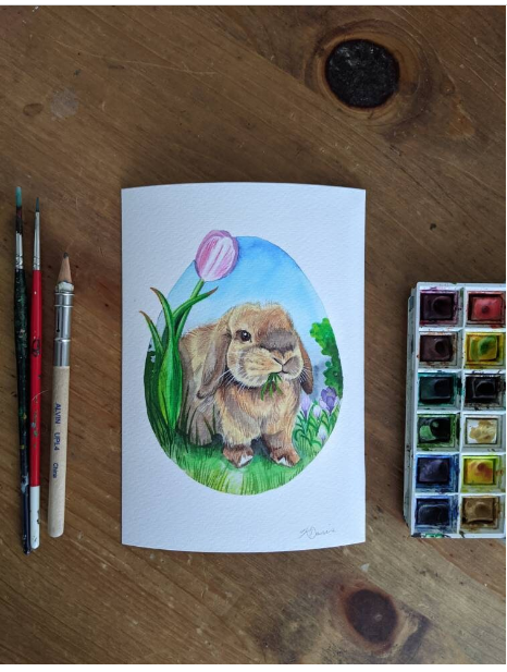 Ralphy the Rabbit in Spring Print